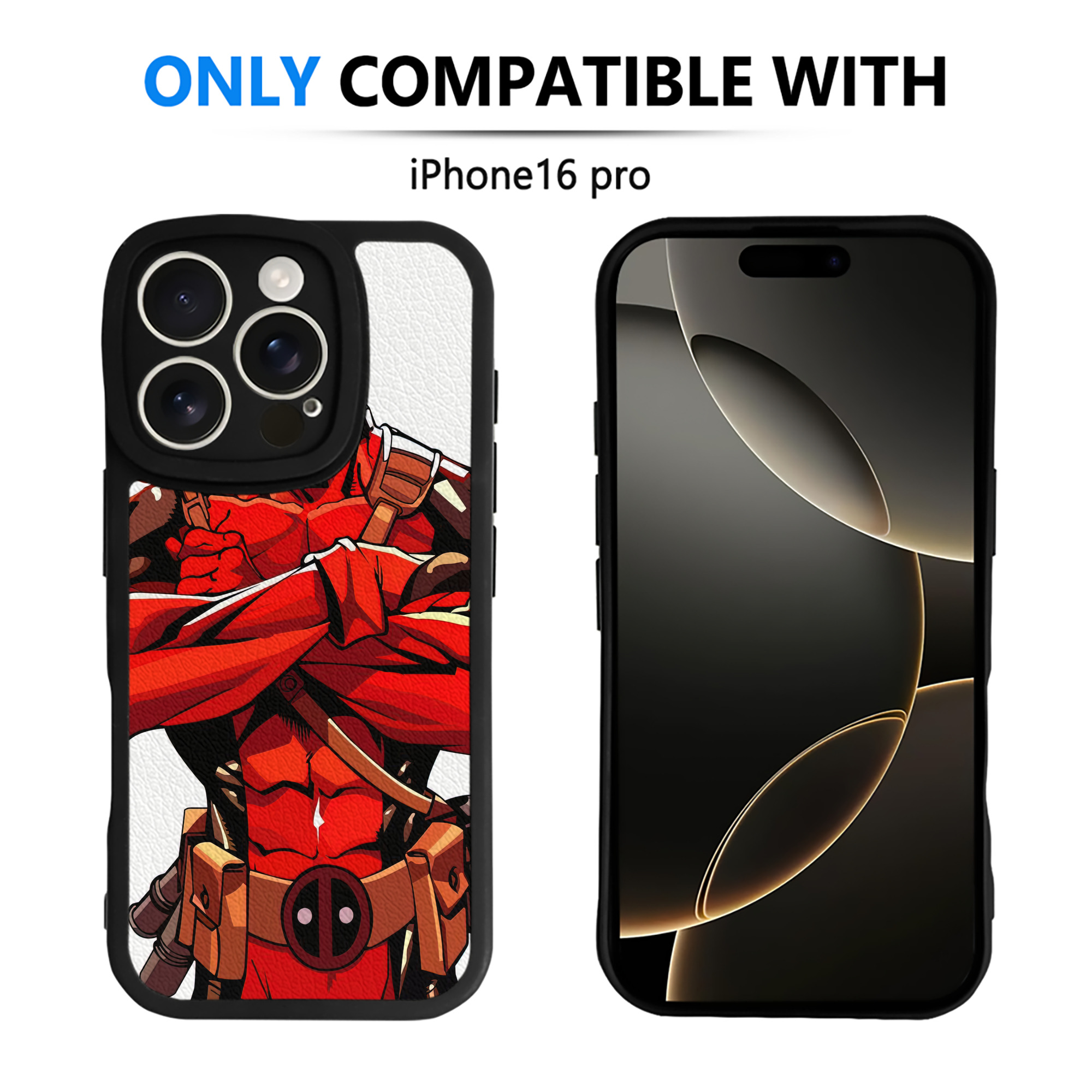 （画像用） Deadpool デッドプール 【iPhone 16シリーズ対応】シリコンスマホケース（レザー調） 材質：シリコン